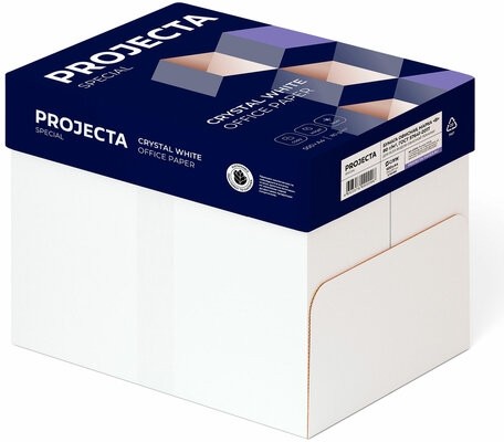 Бумага офисная А4, 80 г/м2, 500 л., марка В, PROJECTA, Россия, 162% (CIE)