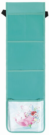 Кармашки-органайзер в шкафчик для детского сада ЮНЛАНДИЯ на резинке, 5 карманов, 21х68 см, &quot;Bunnies&quot;, 270410