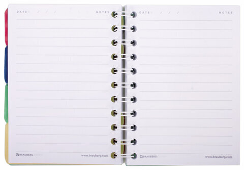 Блокнот МАЛЫЙ ФОРМАТ (115х152 мм) А6, 150 л., гребень, на резинке, пластиковая обложка, линия, BRAUBERG, "Сочный", 125390