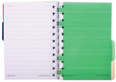 Блокнот МАЛЫЙ ФОРМАТ (115х152 мм) А6, 150 л., гребень, на резинке, пластиковая обложка, линия, BRAUBERG, "Сочный", 125390