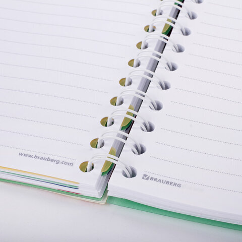 Блокнот МАЛЫЙ ФОРМАТ (115х152 мм) А6, 150 л., гребень, на резинке, пластиковая обложка, линия, BRAUBERG, "Сочный", 125390