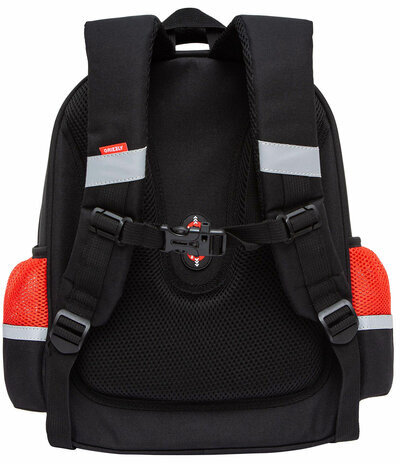 Ранец GRIZZLY анатомическая спинка, с бейджем, для мальчиков, RACER, 36х28х20 см, RAz-487-12/1