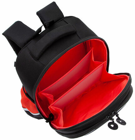 Ранец GRIZZLY анатомическая спинка, с бейджем, для мальчиков, RACER, 36х28х20 см, RAz-487-12/1