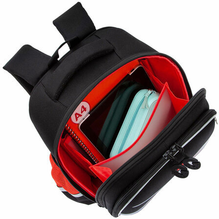Ранец GRIZZLY анатомическая спинка, с бейджем, для мальчиков, RACER, 36х28х20 см, RAz-487-12/1