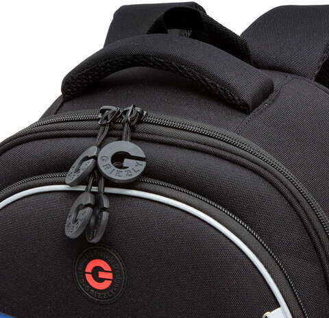 Ранец GRIZZLY анатомическая спинка, с бейджем, для мальчиков, RACER, 36х28х20 см, RAz-487-12/1