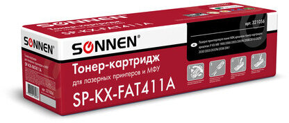 Тонер-картридж SONNEN (SP-KXFAT411A) для PANASONIC KX-MB1900/2000/2020/2030, ВЫСШЕЕ КАЧЕСТВО, ресурс 2000 стр., 321056