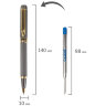 Ручка подарочная шариковая GALANT "Dark Chrome", корпус матовый хром, золотистые детали, пишущий узел 0,7 мм, синяя, 140397