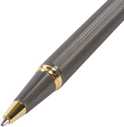 Ручка подарочная шариковая GALANT "Dark Chrome", корпус матовый хром, золотистые детали, пишущий узел 0,7 мм, синяя, 140397