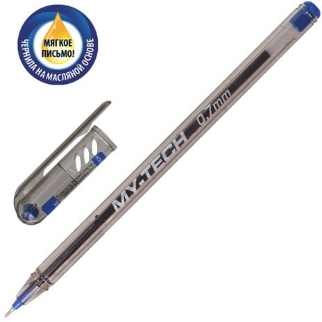Ручка шариковая масляная PENSAN "My-Tech", СИНЯЯ, игольчатый узел 0,7 мм, линия письма 0,35 мм, 2240