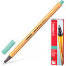 Ручка капиллярная (линер) STABILO "Point 88", ЗЕЛЕНЫЙ ЛЕД, корпус оранжевый, линия письма 0,4 мм, 88/13