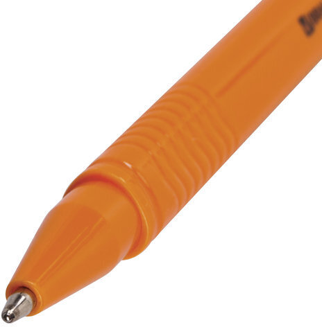 Ручка шариковая BRAUBERG "Solar", СИНЯЯ, трехгранная, корпус оранжевый, узел 1 мм, линия письма 0,5 мм, 142402