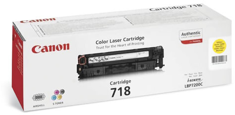 Картридж лазерный CANON (718Y) LBP7200Cdn / MF8330Cdn / MF8350Cdn, желтый, ресурс 2900 страниц, оригинальный, 2659B002