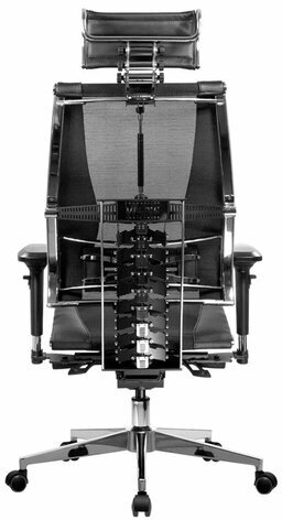 Кресло МЕТТА "YOGA" Y 4DT B2-14D, адаптивная спинка, 3D-подголовник, сверхпрочная сетка, черное