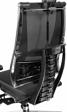 Кресло МЕТТА "YOGA" Y 4DT B2-14D, адаптивная спинка, 3D-подголовник, сверхпрочная сетка, черное