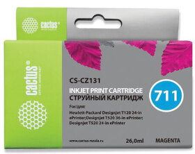 Картридж струйный CACTUS (CS-CZ131) для плоттеров HP DesignJet T120/T520, пурпурный