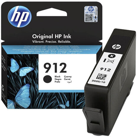 Картридж струйный HP (3YL80AE) для HP OfficeJet Pro 8023, №912 черный, ресурс 300 страниц, оригинальный