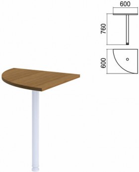 Стол приставной угловой "Арго", 600х600 мм, БЕЗ ОПОРЫ, орех