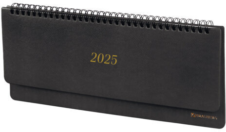 Планинг датированный 2025 305х140 мм BRAUBERG "Iguana", под кожу, черный, 115693