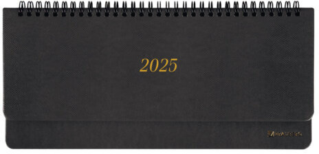 Планинг датированный 2025 305х140 мм BRAUBERG "Iguana", под кожу, черный, 115693