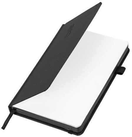 Ежедневник датированный 2025, А5, 138х213 мм, BRAUBERG "Plain", под кожу, резинка, держатель для ручки, черный, 115915