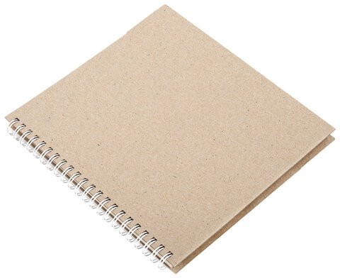 Скетчбук, белая бумага, 160 г/м2, плотная, 19х19 см, 60 л., гребень, твердая обложка, КРАФТ, BRAUBERG ART CLASSIC, 116366