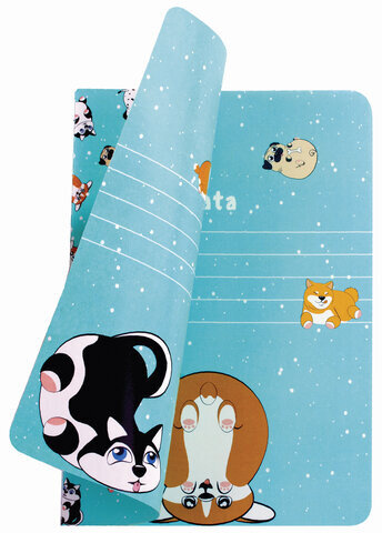 Тетрадь 40 л. в клетку обложка SoftTouch, бежевая бумага 70 г/м2, сшивка, А5 (147х210 мм), ЩЕНОЧКИ, BRAUBERG, 403777