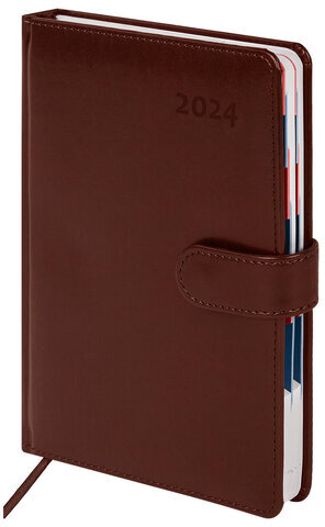 Ежедневник датированный 2024 А5 148х218 мм GALANT "Ritter", под кожу, коричневый, 114763