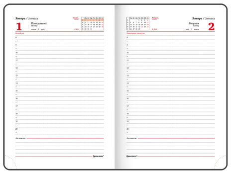 Ежедневник датированный 2024 А5 138x213 мм BRAUBERG "Legend", под кожу, застежка, коричневый, 114863