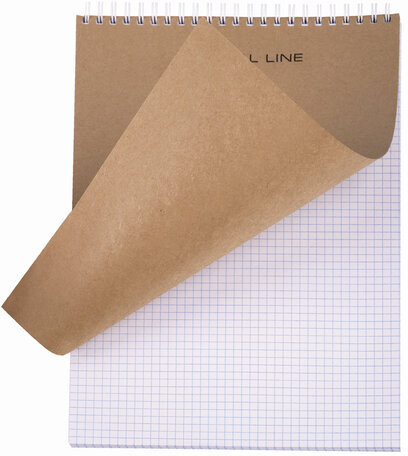 Блокнот БОЛЬШОЙ ФОРМАТ (200х290 мм), А4, 80 л., гребень, картон, УФ-лак, клетка, ПЗБМ, Крафт, 099529