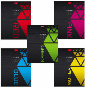 Тетрадь А5, 48 л., HATBER скоба, клетка, выборочный лак, &quot;ColorSpace&quot; (5 видов в спайке), 48Т5вмВ1