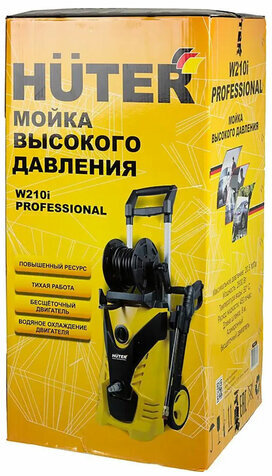 Минимойка HUTER W210i PROFESSIONAL, мощность 2,6 кВт, давление 210 бар, шланг 8 м, 70/8/18