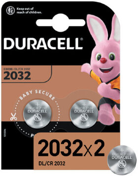 Батарейки DURACELL Lithium, CR2032, литиевые, КОМПЛЕКТ 2 шт., блистер