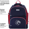 Рюкзак BRAUBERG CLASSIC, легкий каркас, премиум материал, Lion, синий, 37х32х21 см, 228829