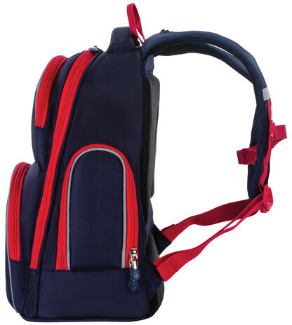 Рюкзак BRAUBERG CLASSIC, легкий каркас, премиум материал, Lion, синий, 37х32х21 см, 228829