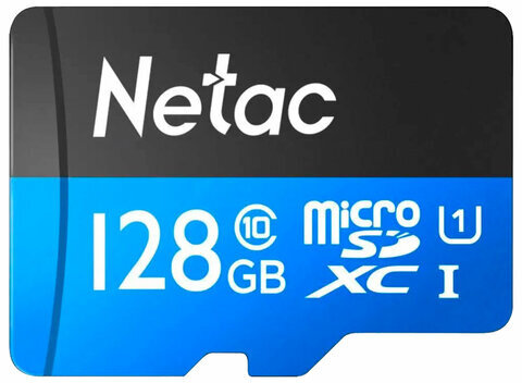 Карта памяти microSDXC 128 ГБ NETAC P500 Standard, UHS-I U3,128 Мб/с, (class 10), NT0, NT02P500PRO-128