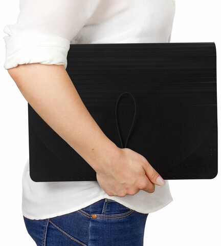 Папка-органайзер для бумаг и документов на резинке, 25 отделений, BRAUBERG DOCS, А4, черная, 271151