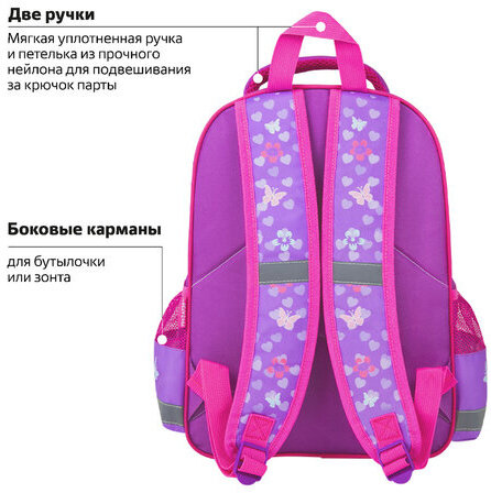 Рюкзак ПИФАГОР SCHOOL, 1 отделение, 3 кармана, "Sweet dreamer", 38x28х14 см, 271401