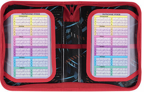 Пенал ПИФАГОР, 1 отделение 2 откидные планки, полиэстер, 20х14 см, "T-Rex Life", 271513