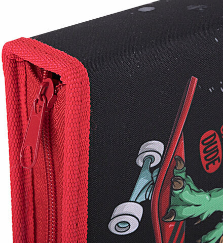 Пенал ПИФАГОР, 1 отделение 2 откидные планки, полиэстер, 20х14 см, "T-Rex Life", 271513