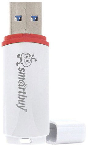 Флеш-диск 8 GB, SMARTBUY Crown, USB 2.0, белый, SB8GBCRW-W