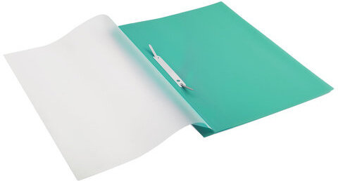 Скоросшиватель пластиковый с перфорацией BRAUBERG, А4, 140/180 мкм, зеленый, 226581