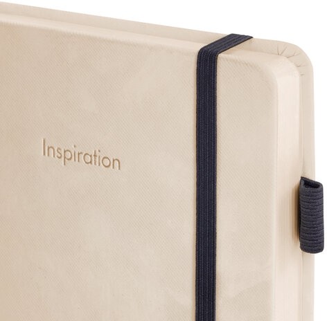 Ежедневник недатированный А5 138x213 мм, BRAUBERG "Velvet", резинка, держатель, 160 л., бежевый, 116244