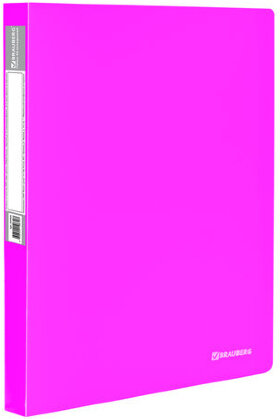 Папка 40 вкладышей BRAUBERG &quot;Neon&quot;, 25 мм, неоновая розовая, 700 мкм, 227454