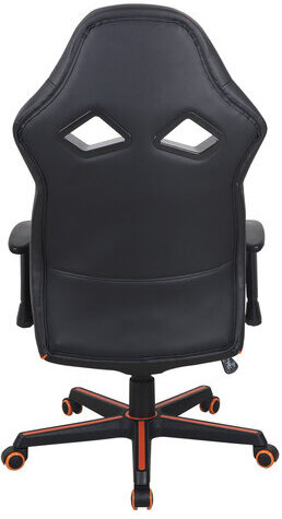 Кресло компьютерное BRABIX "Storm GM-006", регулируемые подлокотники, экокожа, черное/оранжевое, 532502