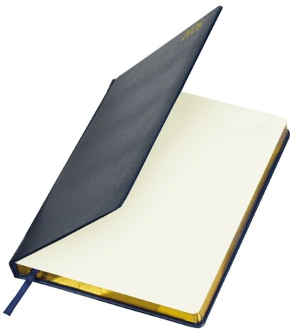 Ежедневник датированный 2026 БОЛЬШОЙ ФОРМАТ 210х297 мм, А4, BRAUBERG "Iguana", под кожу, синий, 117245