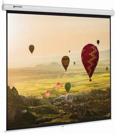Экран проекционный настенный (200х200 см), матовый, 1:1, BRAUBERG "WALL", 236727