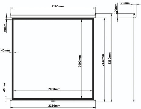 Экран проекционный настенный (200х200 см), матовый, 1:1, BRAUBERG "WALL", 236727