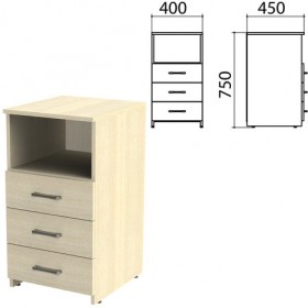 Тумба приставная &quot;Канц&quot;, 400х450х750 мм, 3 ящика, полка, цвет дуб молочный (КОМПЛЕКТ)