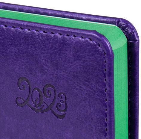 Ежедневник датированный 2023 А5 138x213 мм BRAUBERG "Rainbow", под кожу, сиреневый, 114052