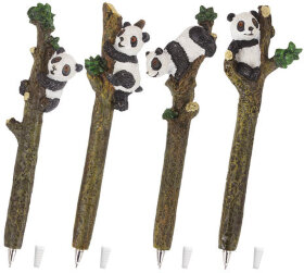 Ручка фигурная &quot;ПАНДЫ&quot; СИНЯЯ, 4 дизайна ассорти, 0,5 мм, дисплей, BRAUBERG, 142767